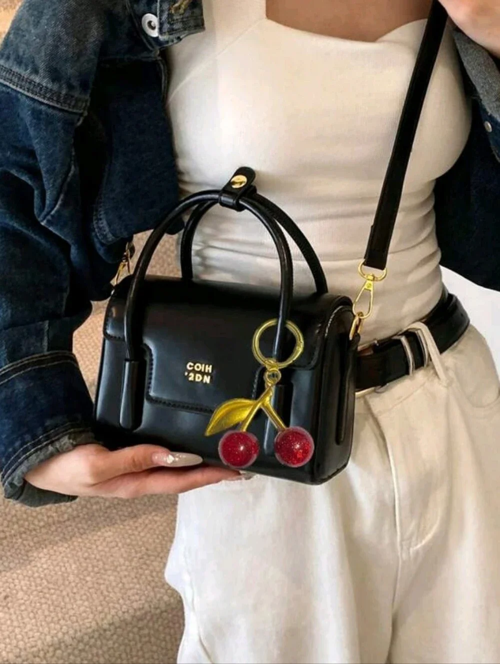 Black Luxurious Elegant Box Bag For Women New Fashion Handbag, Retro Red Color